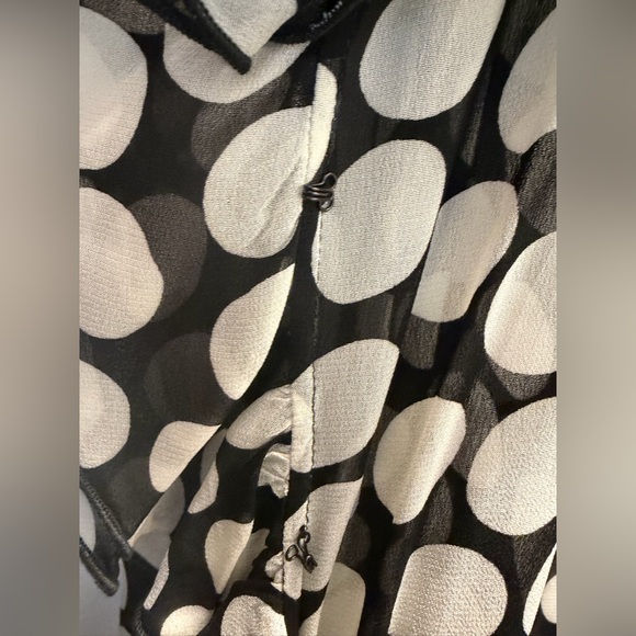Zara Black and Cream Polka Dot Blouse - Picture 7 of 7